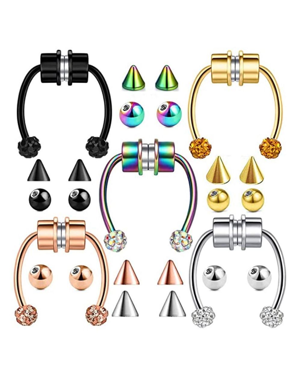 1pc 316L Stainless Steel Nose Piercing Faux Septum Piercing Nez Ring Jewelry Non Piercing Nose Ring Clip front-1