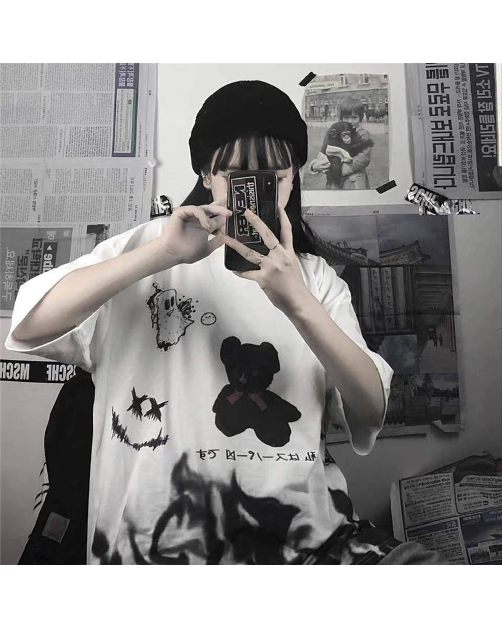 Japan T Shirt Summer Oversize T Shirt Women Harajuku Punk T-shirts Tops Tee Hip Hop T-Shirt for Girls front-4