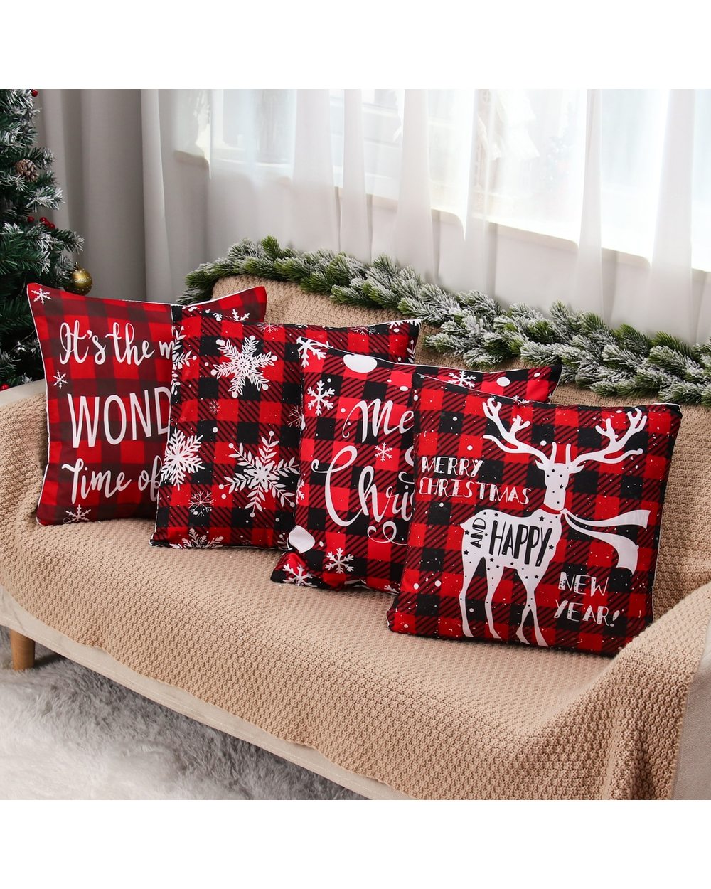 Christmas Cushion Cover Merry Christmas Decor For Home Santa Claus Christmas Ornament Xmas Gift Navidad 2021 front-4