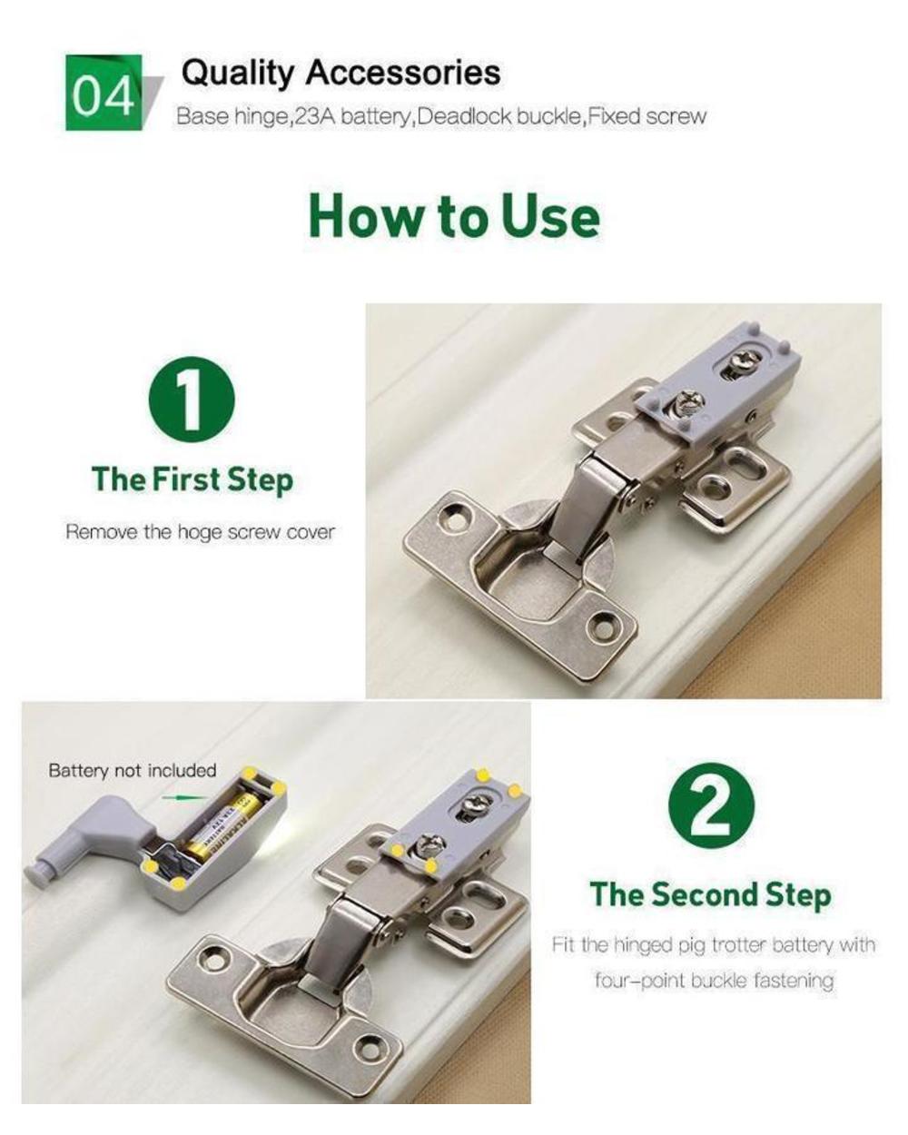 Mechanical Pressure Sensing Led Light Inner Hinge Lamp Under Cabinet Light Universal Wardrobe Light Sensor For Kitchen front-3