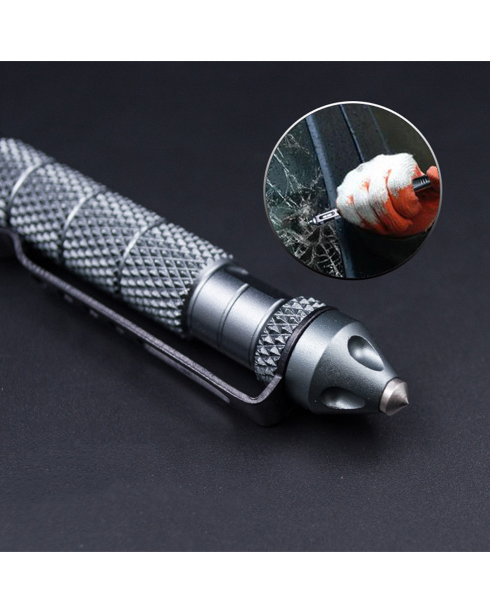 1Piece Non-Slip Metal Ballpoint Pens Creative Pens Multifunctional Ball Pens For Boys Gifts Novelty Tactical Protect To front-0