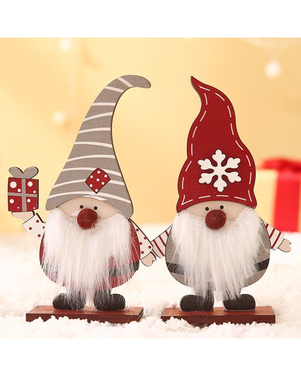Christmas Natural Wooden Decoration Ornament Santa Claus Elk Table Craft Xmas New Year Navidad Noel Party Home Decor front-3