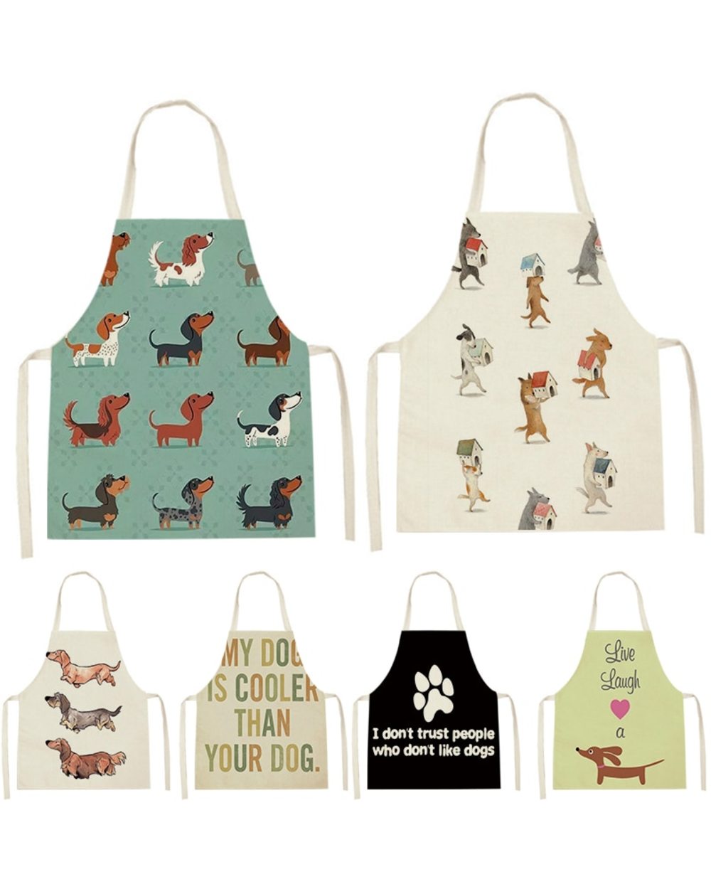 Kitchen Aprons for Women Linen Bibs Household Cleaning Apron Home Waterproof Chefs Cooking Baking Apron for Child front-2