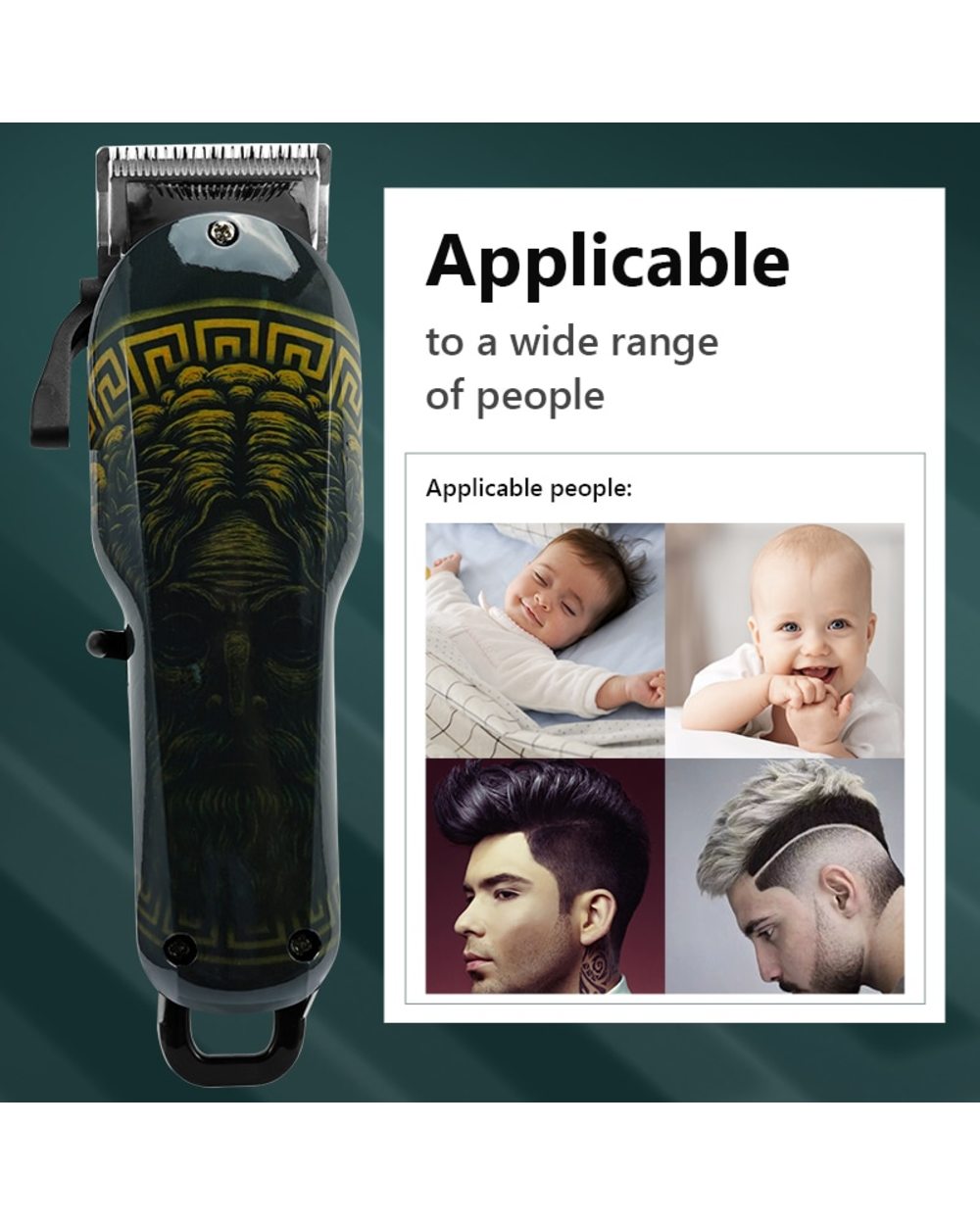 Wireless Salon Hair Clipper Professional Hair Trimmer Men Electric Powerful Motor Barber Hair Cutting Machine Lithium B front-1