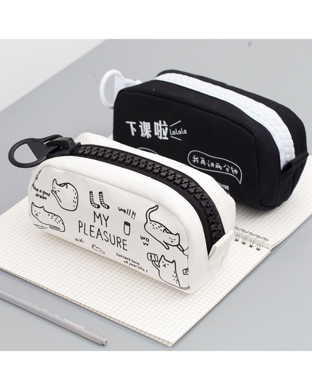 Creative Large Capacity Cartoon Animal Dog Pencil Case Kawaii Pencilcase School Supplies Pencil Bag Capacity Stationery front-0