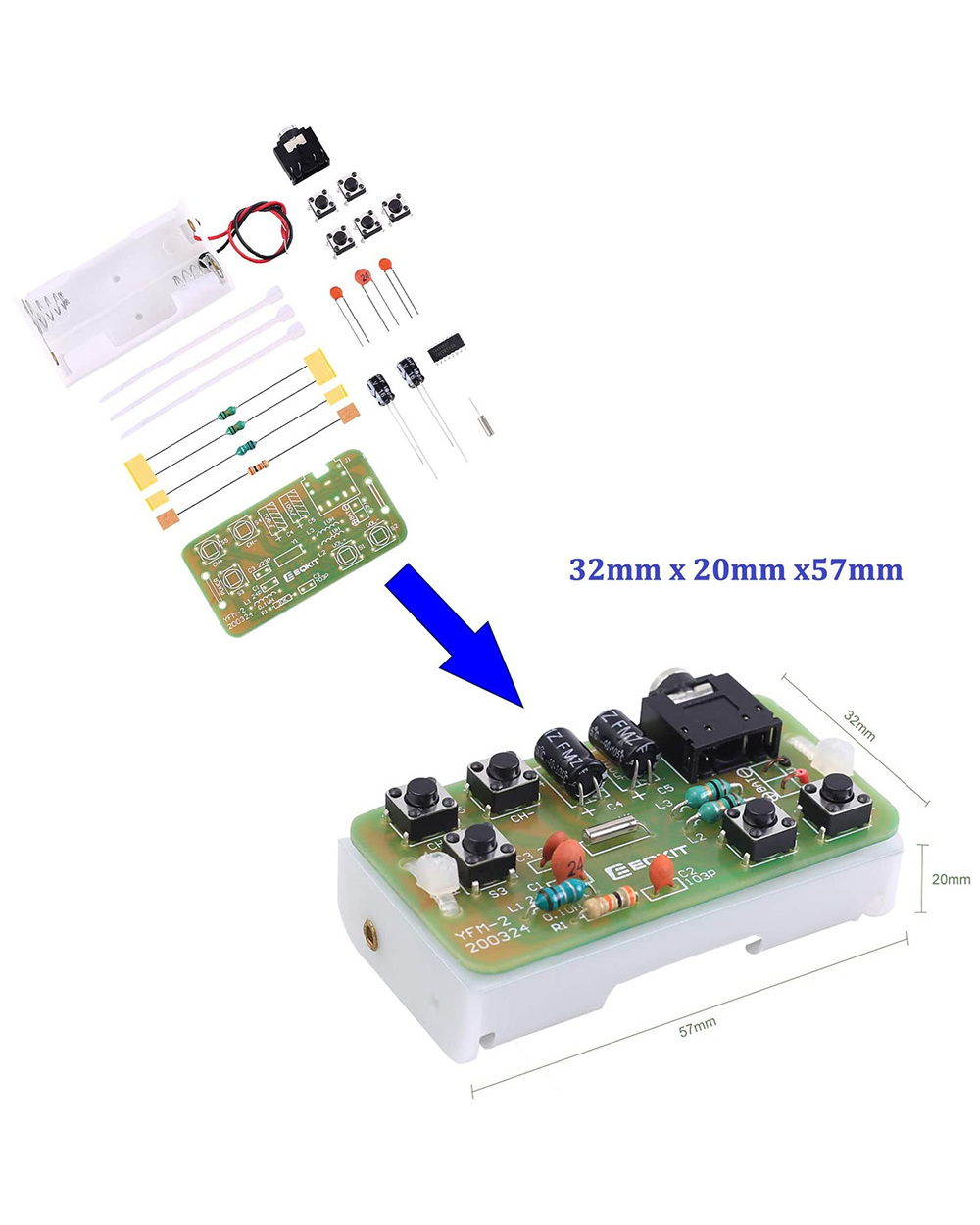 76-108Mhz Fm Stereo Radio Diy Kit Wireless Fm Receiver Module Frequency Modulation Electronics Soldering Practice Proje front-1