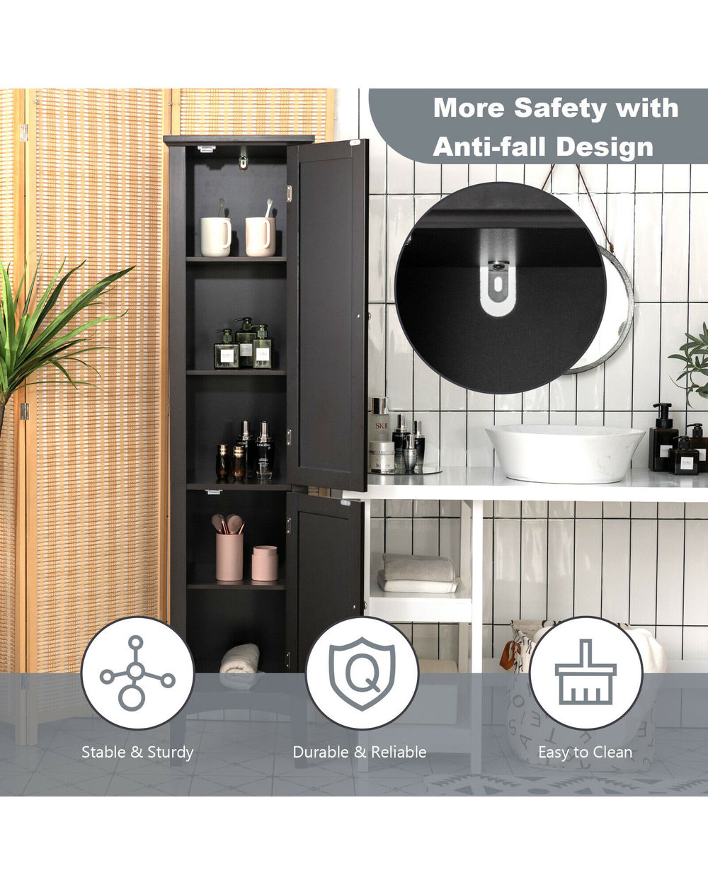 Freestanding Bathroom Storage Cabinet front-4