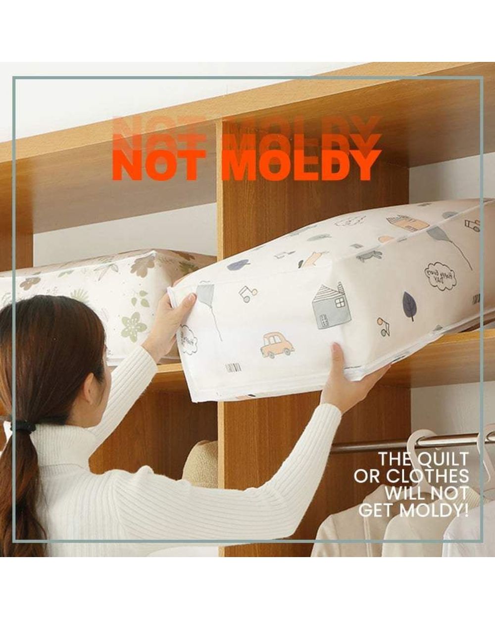 Home Dustproof Storage Bag Waterproof Quilt Clothes Organizer Moistureproof Closet Organize Clothing Sorting Bag Droppi front-3