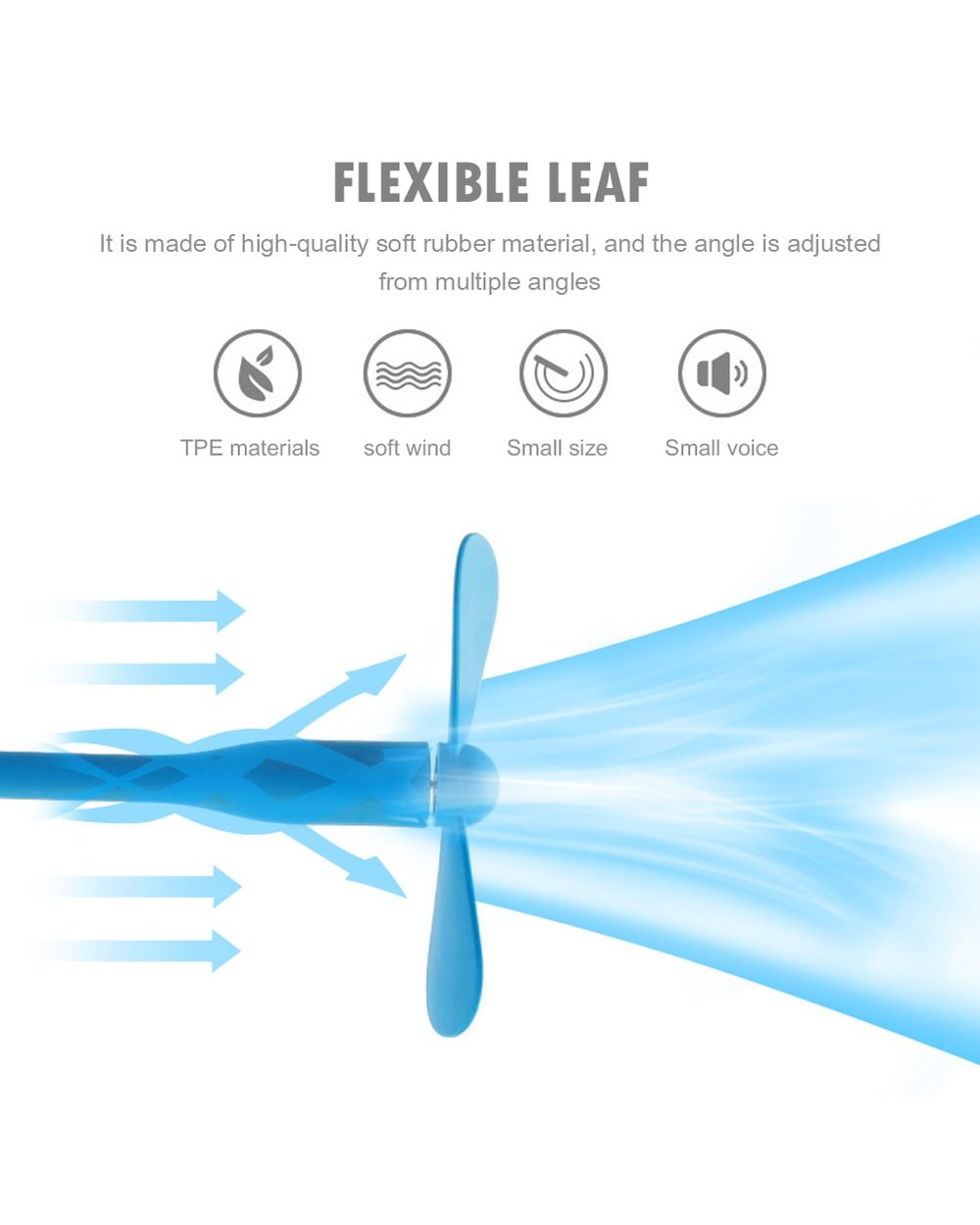 Creative Mini Flexible Bendable USB Fan front-3