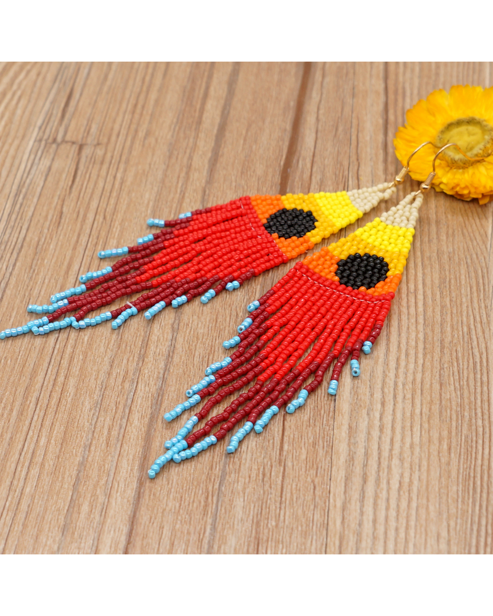 Native Style Miyuki Beaded Earrings for Women Jewelry Sunrise Pattern front-0