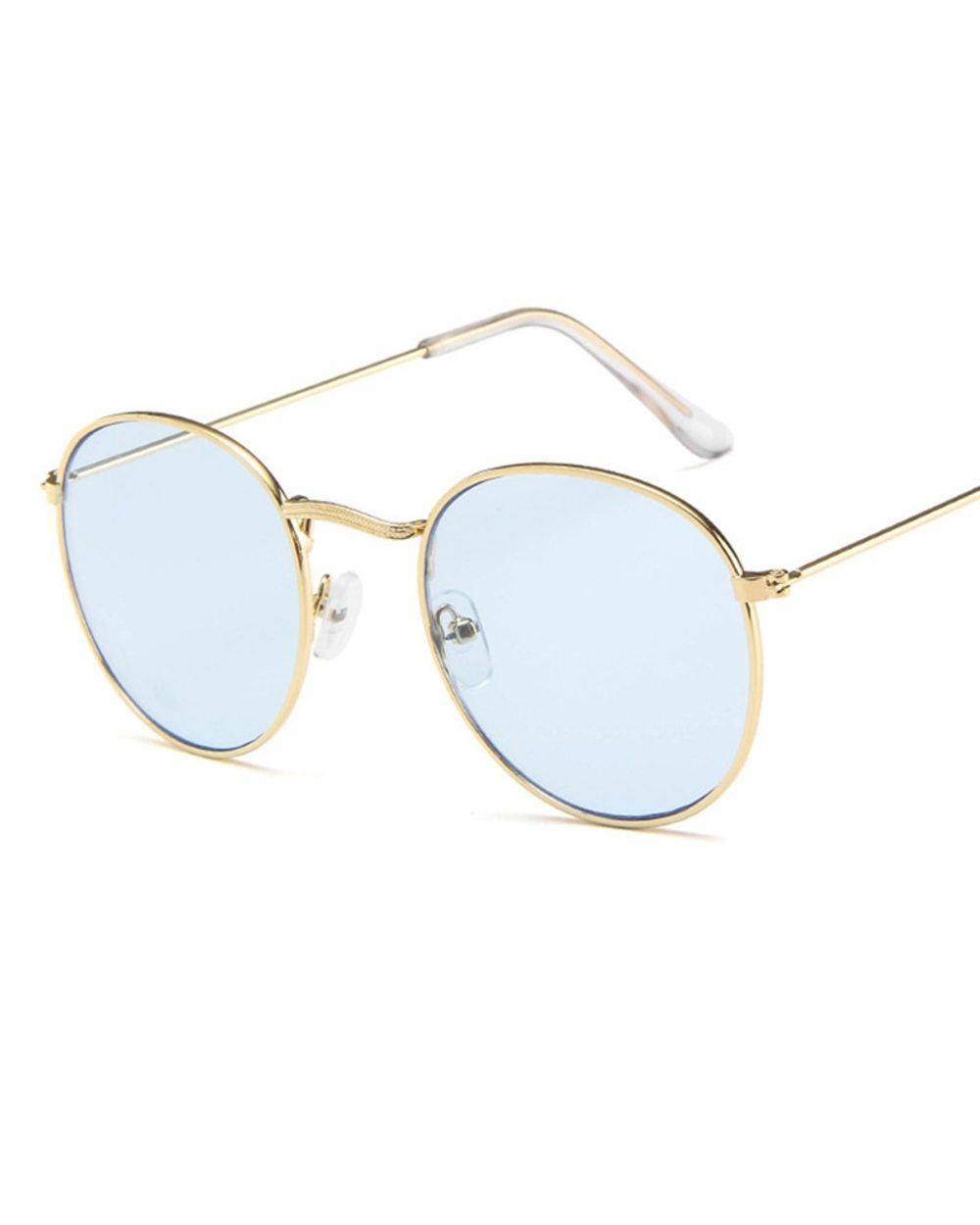 2022 Metal Small Round Frame Sunglasses Woman Vintage Brand Travel Classic Color Film Sun Glasses Gafas De Sol Para Hom front-2