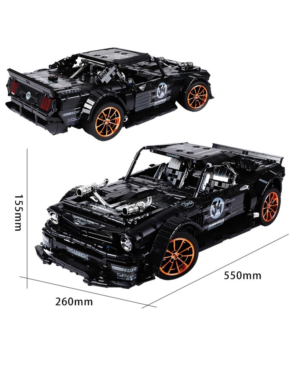 Technical RC Non RC Mustanged Hoonicorn Building Block Super Racing City Sports Car Racer Bricks Kids Toys Gifts Boys front-3