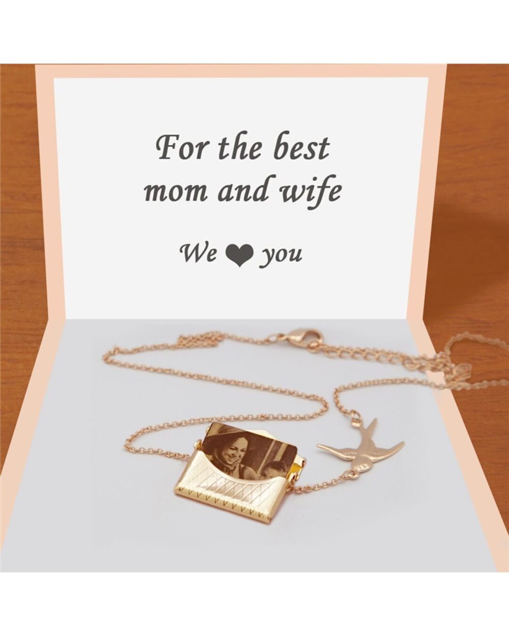 DIY Personalized Custom Photo Engraved Handbag Necklace front-1
