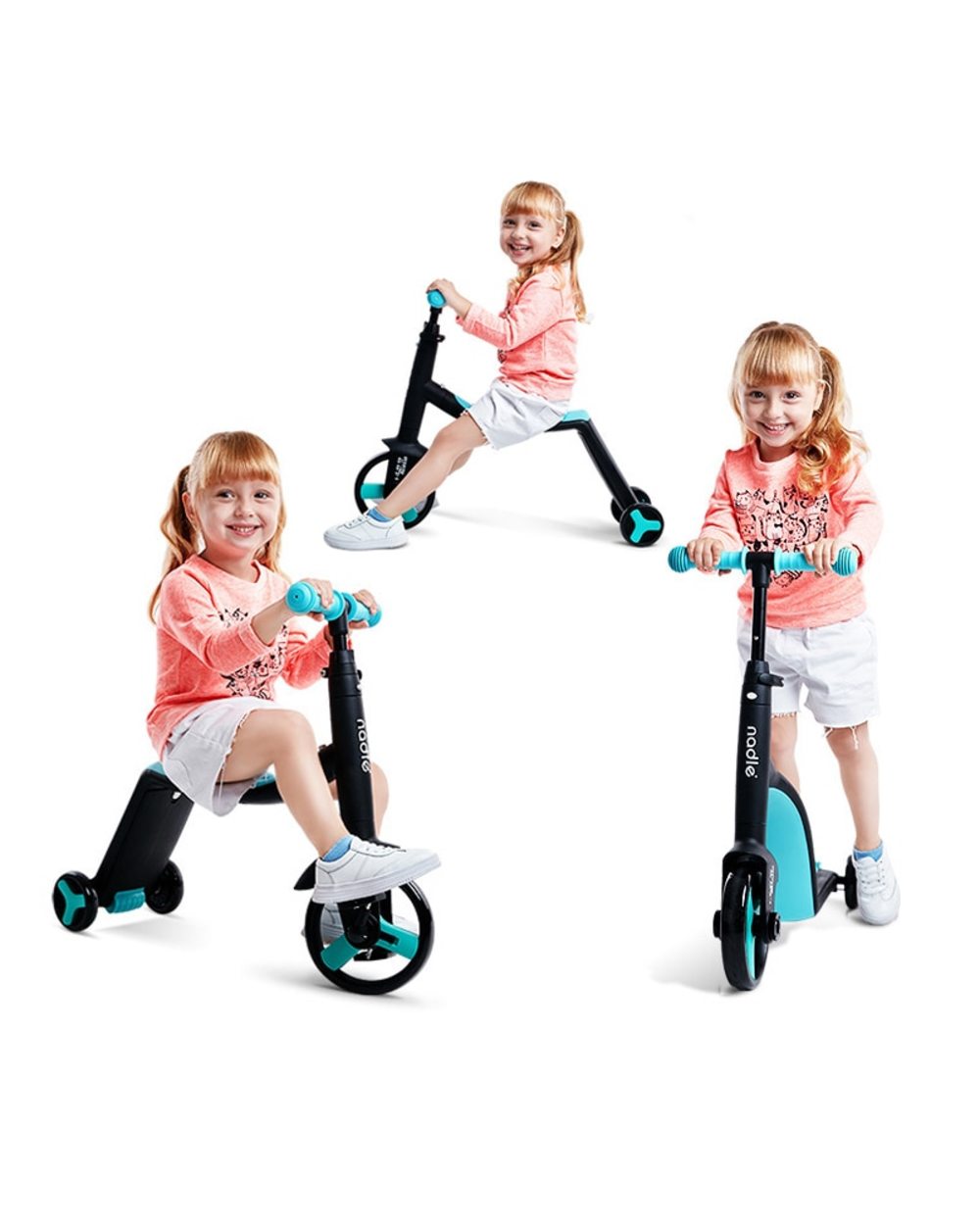 Nadle Children Scooter Tricycle Baby 3 In 1 Balance Bike Ride On Toys Kids Bike front-0