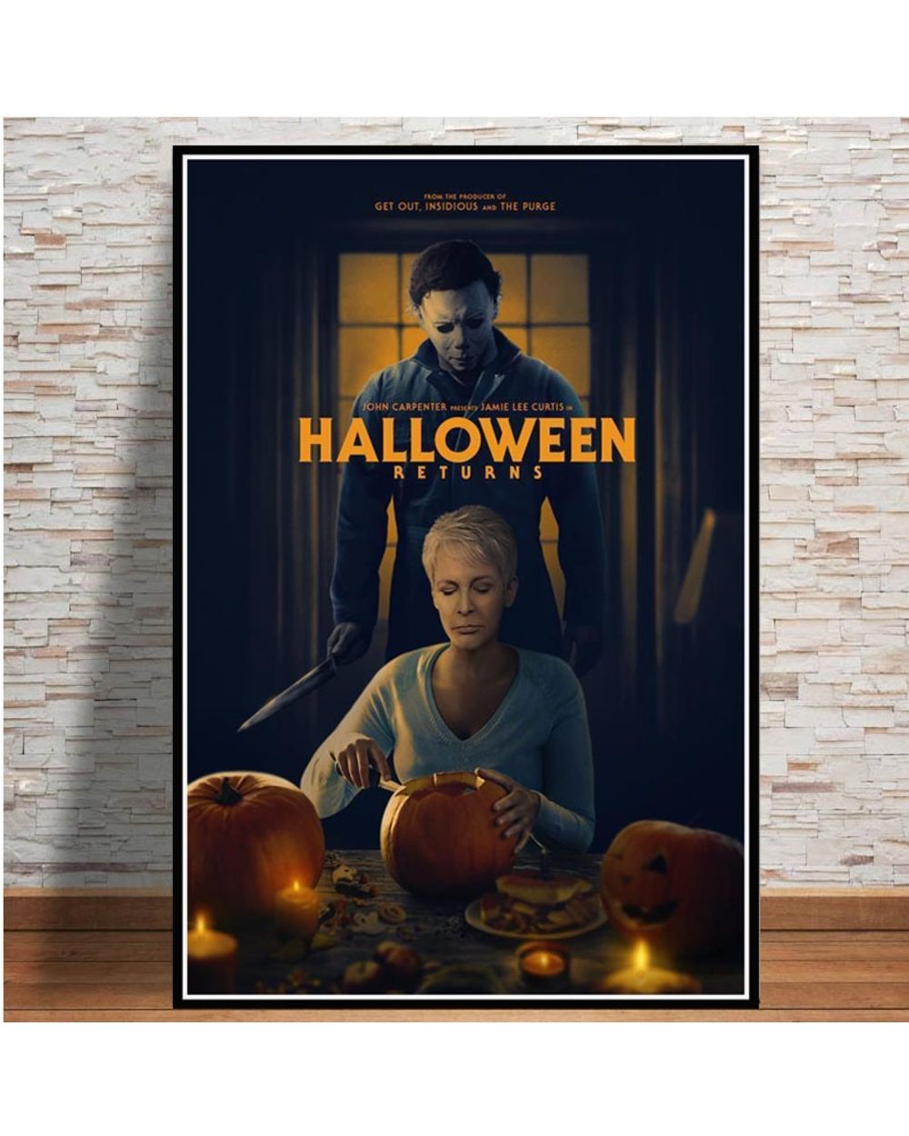 Halloween Michael Myers Classic Horror Movie Collage Poster Prints Painting Art Canvas Wall Pictures Living Room Home front-0