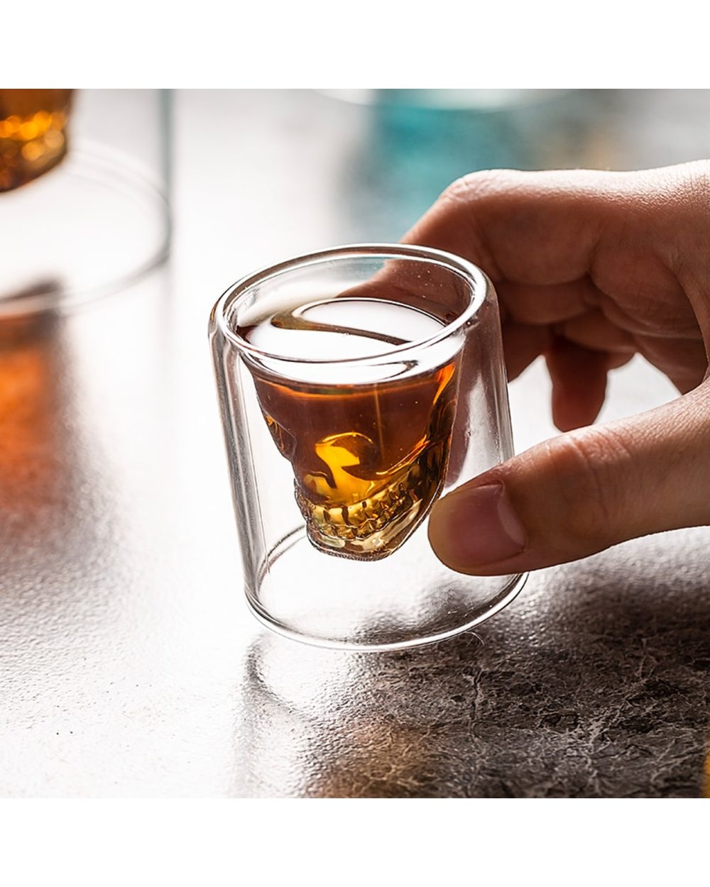 4pc one set skull Head cup double layer front-1