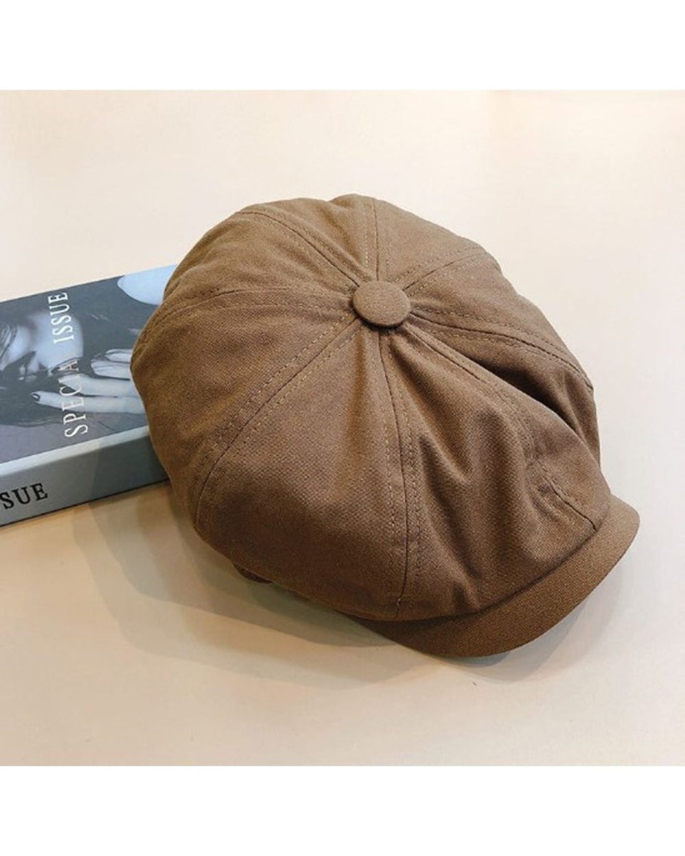 Men Retro Beret Mafia Movie Cosplay Wool Blend Vintage Herringbone Tweed Men Casual Newsboy Hat Flat Cap front-3