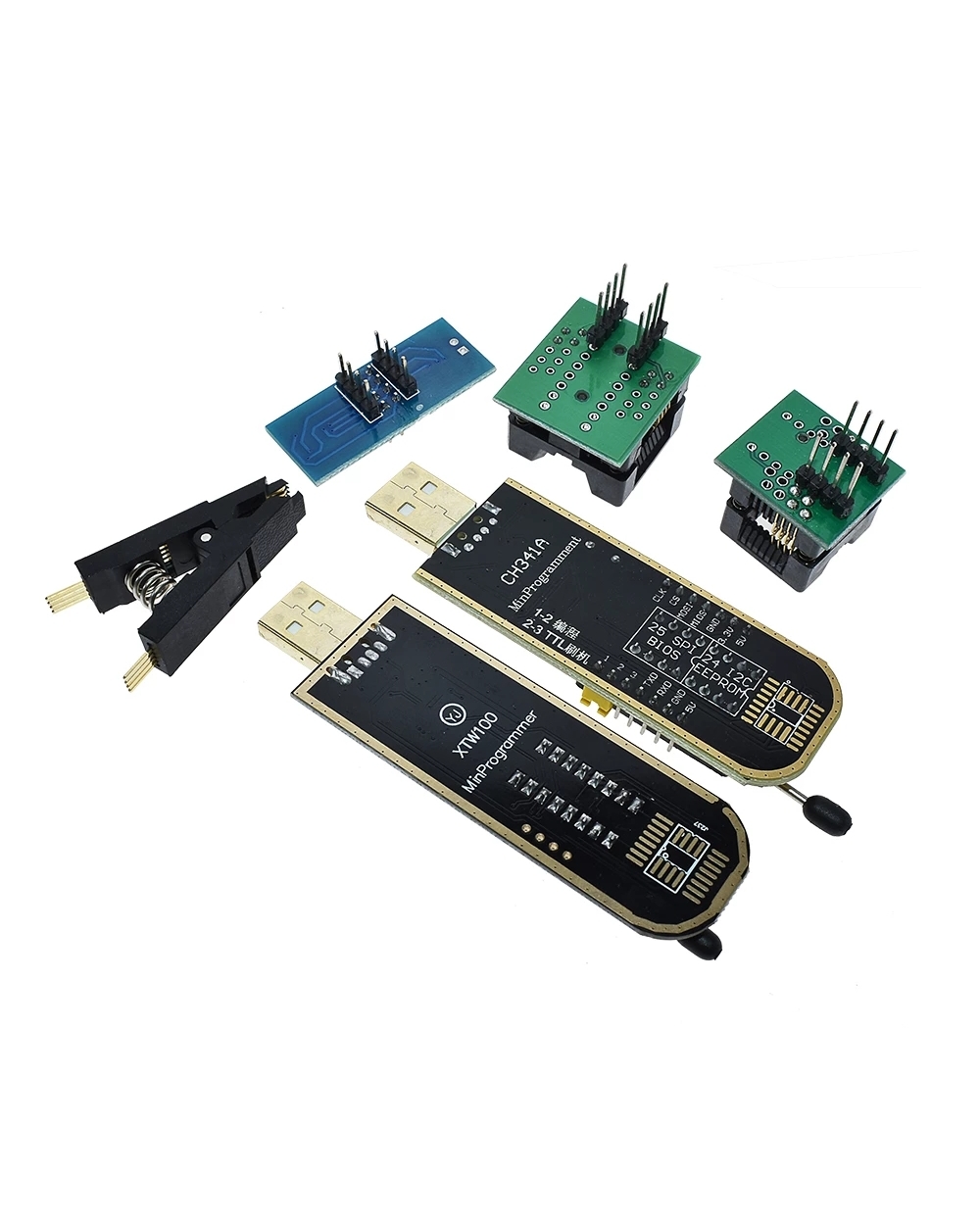 Ch341a Xtw100 24 25 Series Eeprom Flash Bios Ch341 Usb Programmer Module + Soic8 Sop8 Test Clip For Eeprom 93Cxx / 25Cx front-1