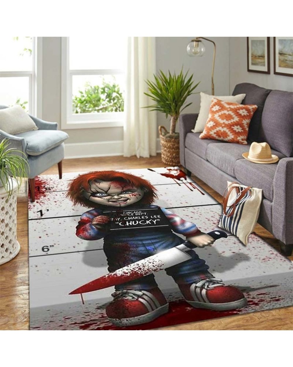Horror Movie Characters Floor Rugs Area Soft Rugs Bedroom Living Room Halloween Floor Mat Non Slip Rugs front-4