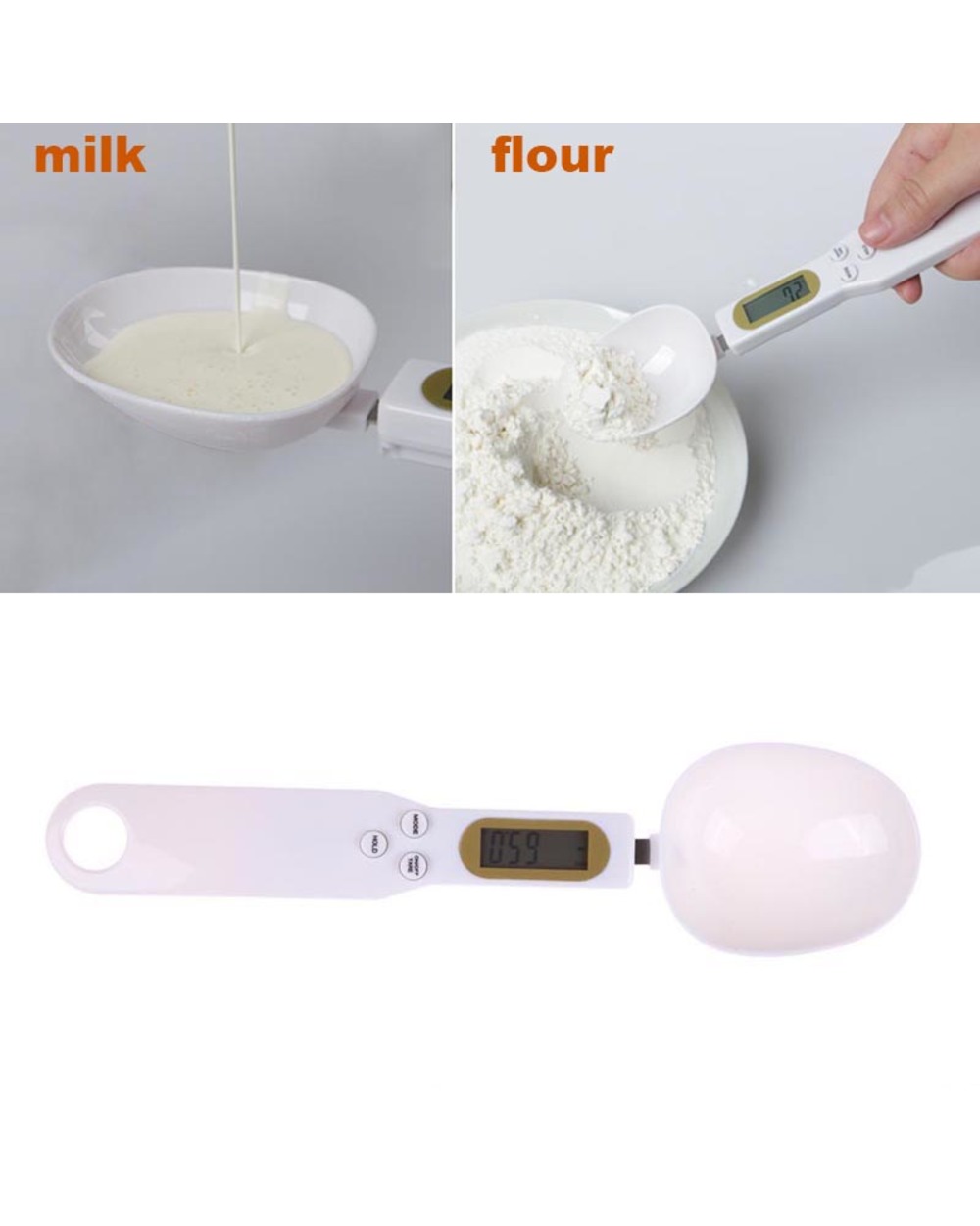 500G/0.1G Lcd Display Digital Kitchen Measuring Spoon Electronic Digital Spoon Scale Mini Kitchen Scales Baking Supplies front-3