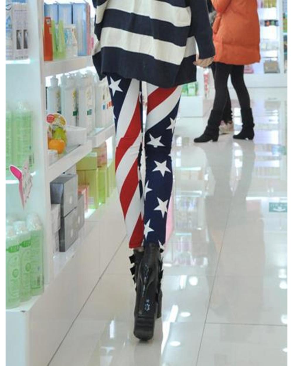 American Flag Yoga Pants American Flag Thin Slim Leggings Pants front-3
