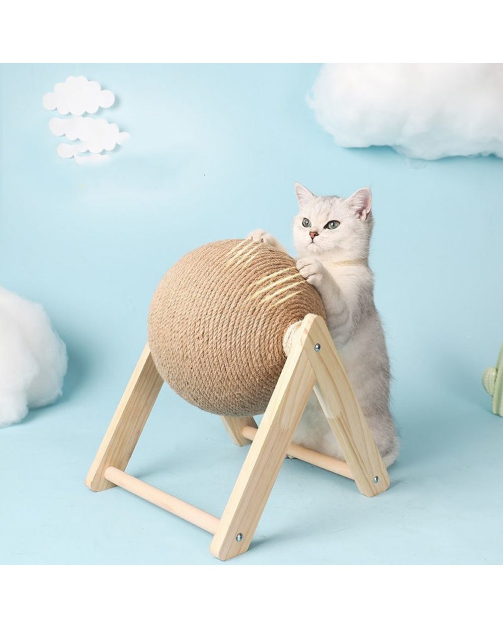 Cat Scratching Ball Toy Kitten Sisal Rope Ball Board Grinding Paws Toys Cats Scratcher Wear-resistant Pet Furniture front-2