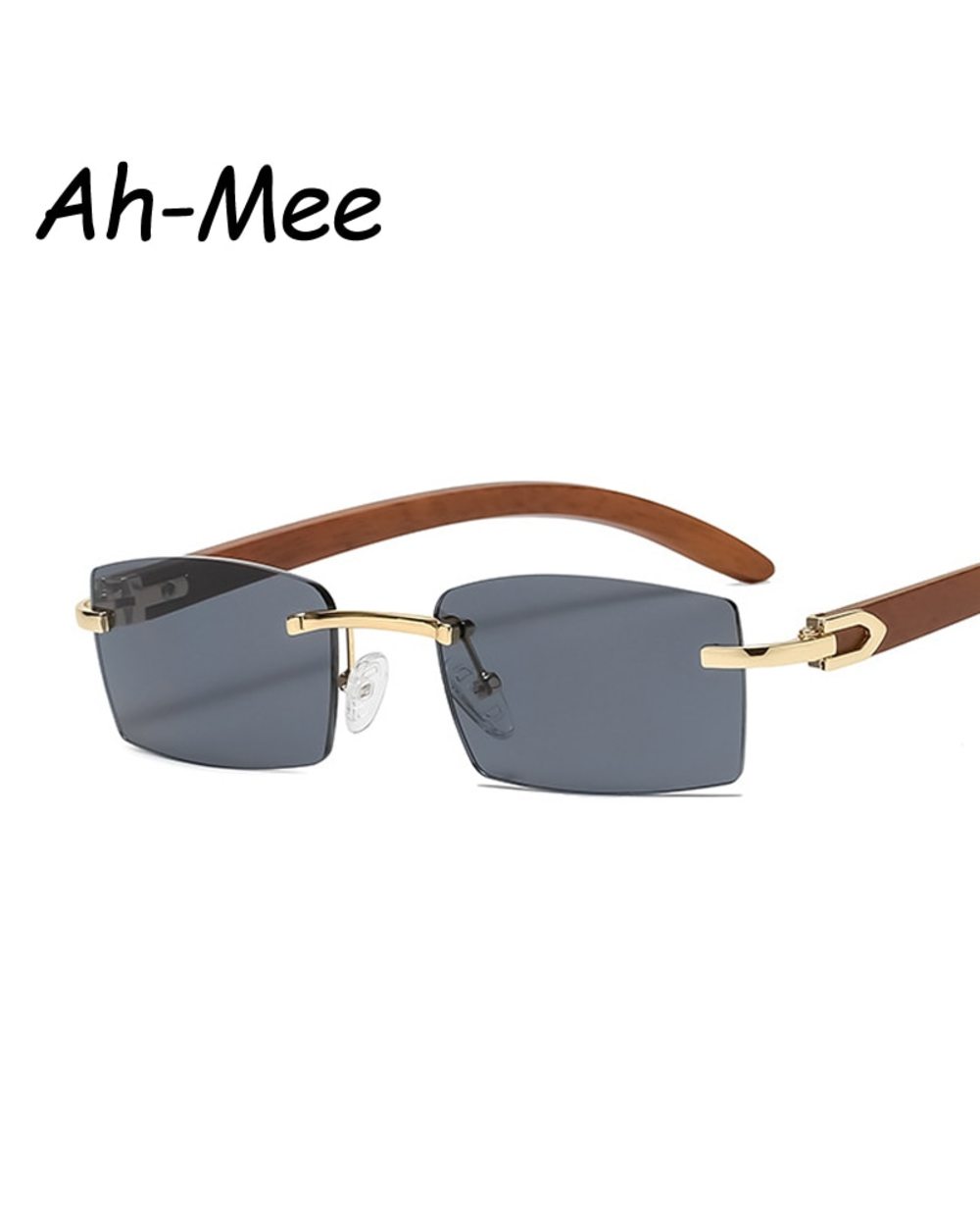 Sqaure Brand Designer Sunglasses Men Women Sun Glasses Wood Frames Rimless Black Eyeglasses Fashion Eyewear Gafas De Sol front-1