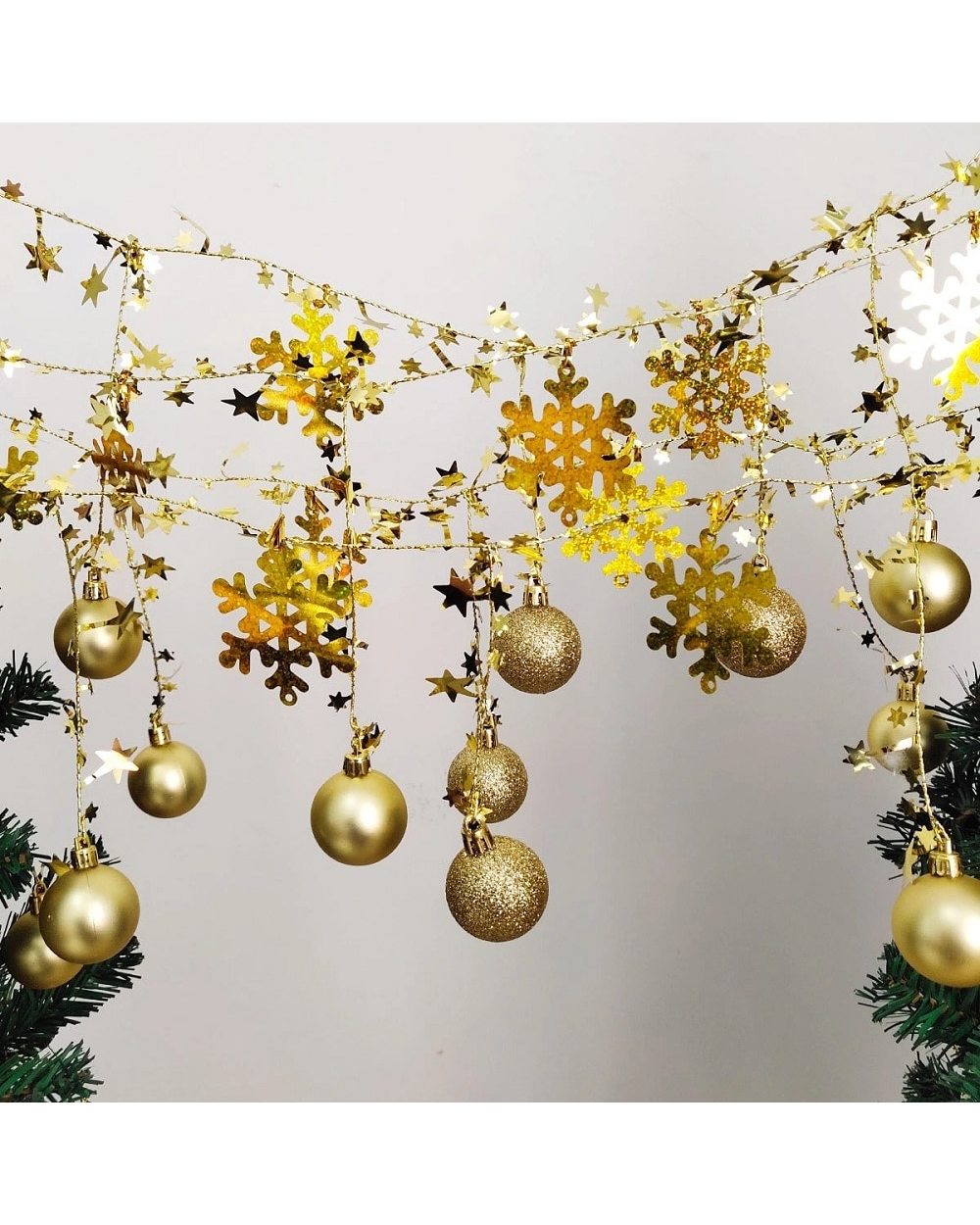 Gold Sliver Red Blue Christmas Hanging Ball Christmas Tree Ornaments Xmas Pendants Decoration Navidad Decor Year Gift front-0