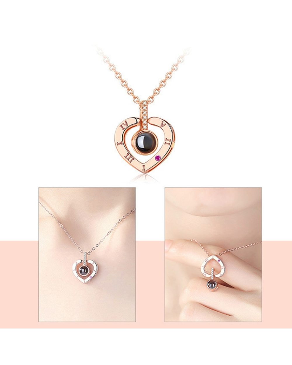 100 Languages I Love You Pendant Necklace for women Jewelry Love Memory Necklace Valentine's Day Gifts front-2