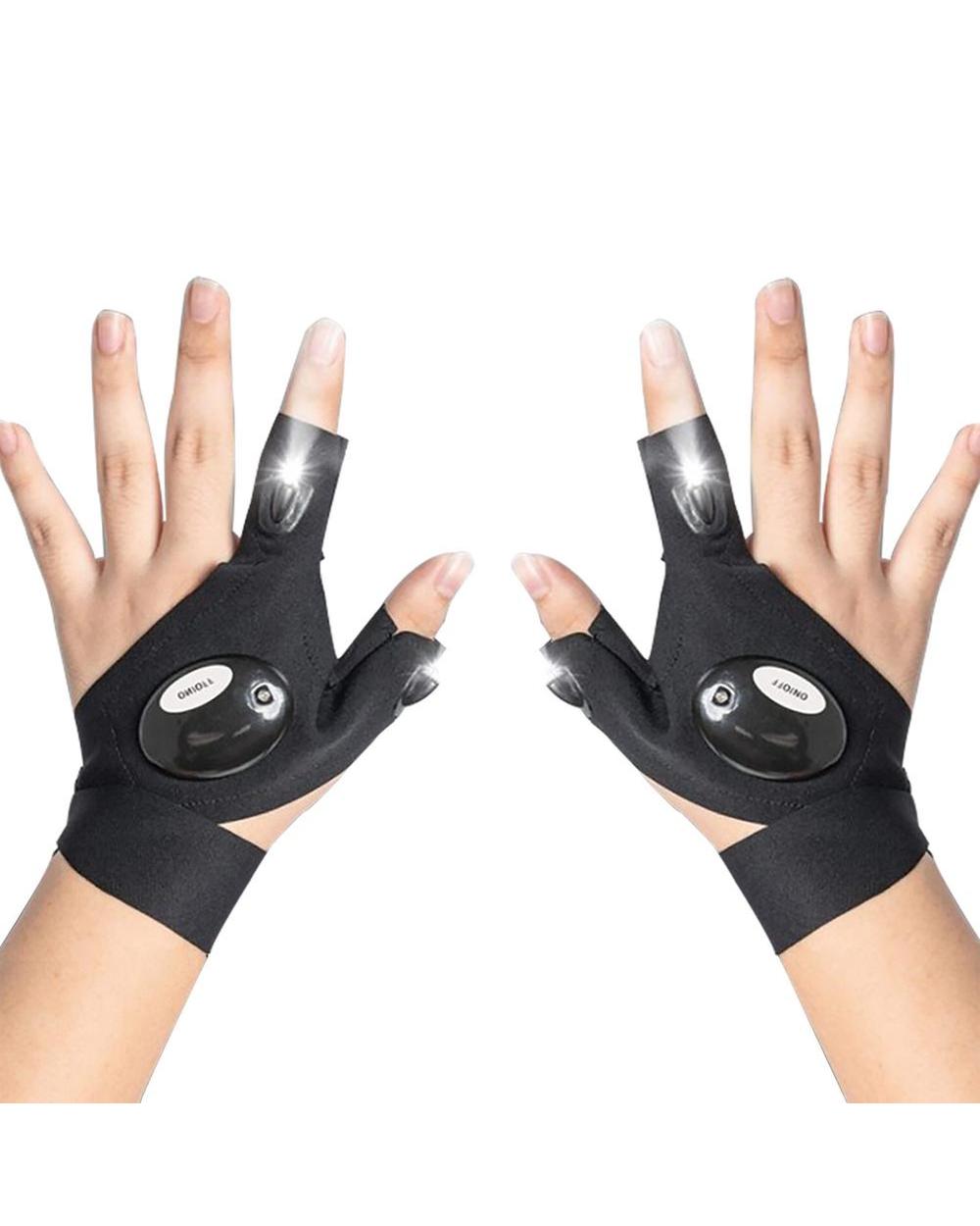 Outdoor Flashlight Luminous Fishing Gloves Half-Finger With Lighted Gloves Night Running And Riding Fingerless Gloves front-0