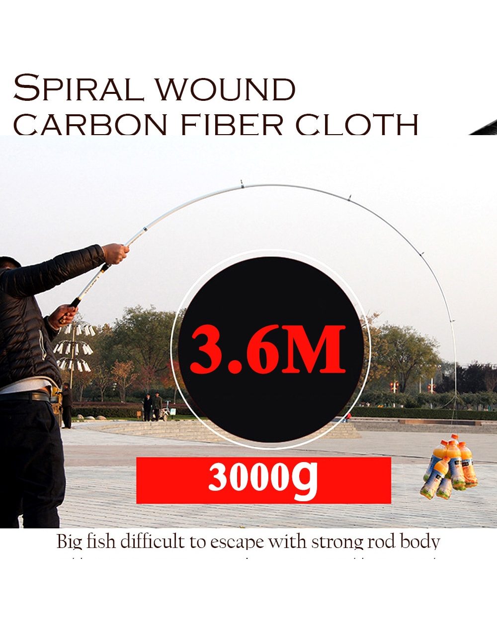 GHOTDA Fishing Rod feeder Hard FRP Carbon Fiber Telescopic front-3