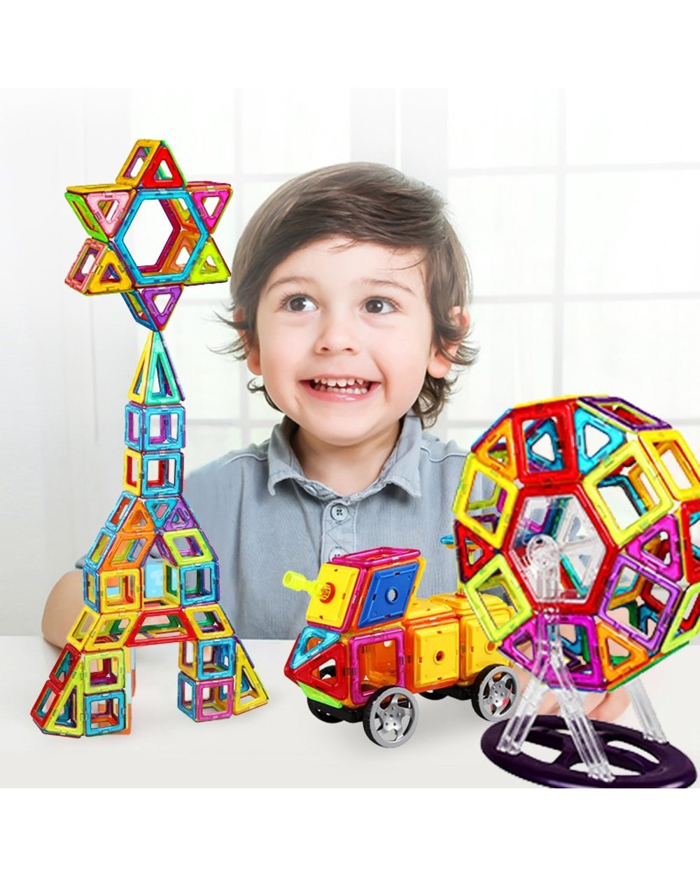 Mini Magnetic Designer Construction Set Model & Building Toy Plastic Magnetic Blocks Educational Toys For Kids Gifts front-5
