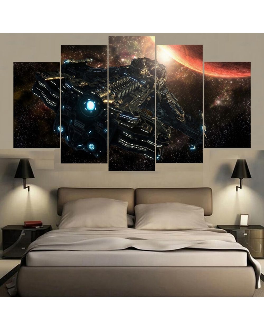 Modern Starcraft Picture Print Space 5 Panel Canvas Art Wall Decor front-0