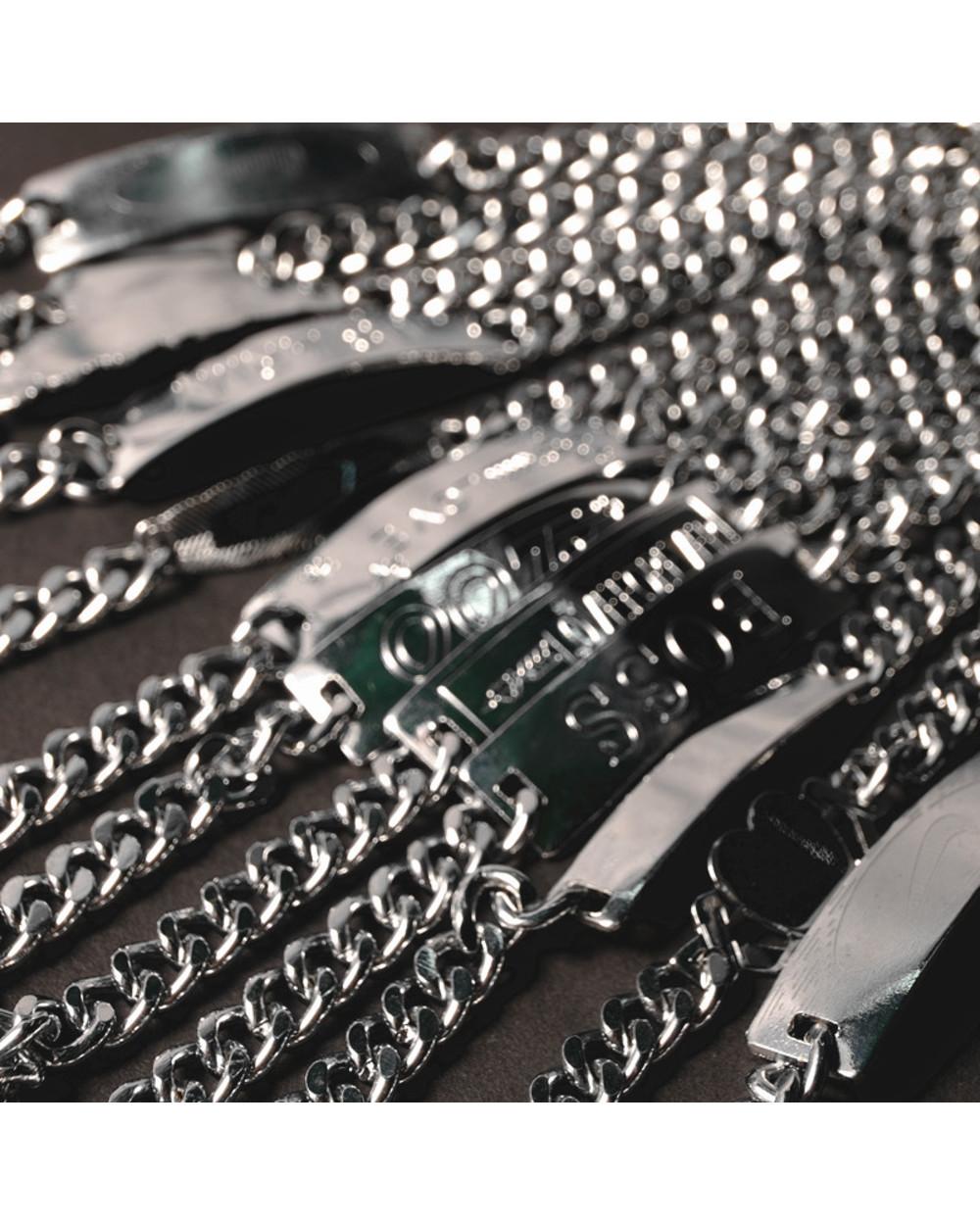 Stainless Steel Link Chain Bracelets Wristband Biker Motorcycle Black Silicone Bracelet front-4