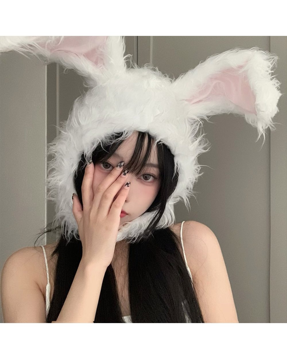 Kawaii Rabbit Bunny Ears Hat Women Girls Cute Earflap Cap Warm Head Warmer Winter Hat Girls Beanie front-1