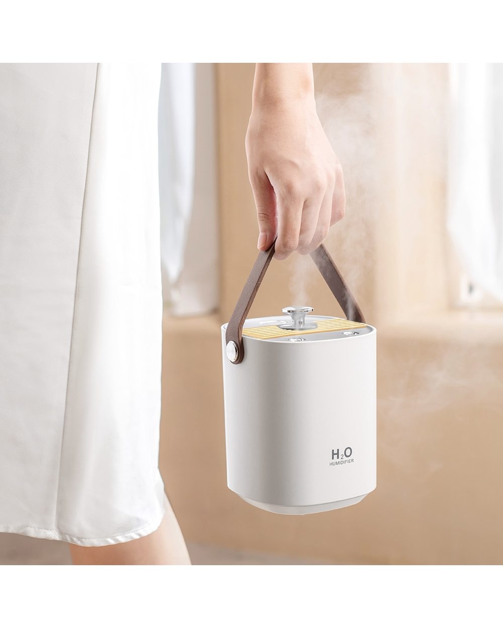 1200Ml Wireless Air Humidifier Usb Rechargeable 4000Mah Battery Double Nozzle Ultrasonic Mist Maker Warm Led Light Humi front-1