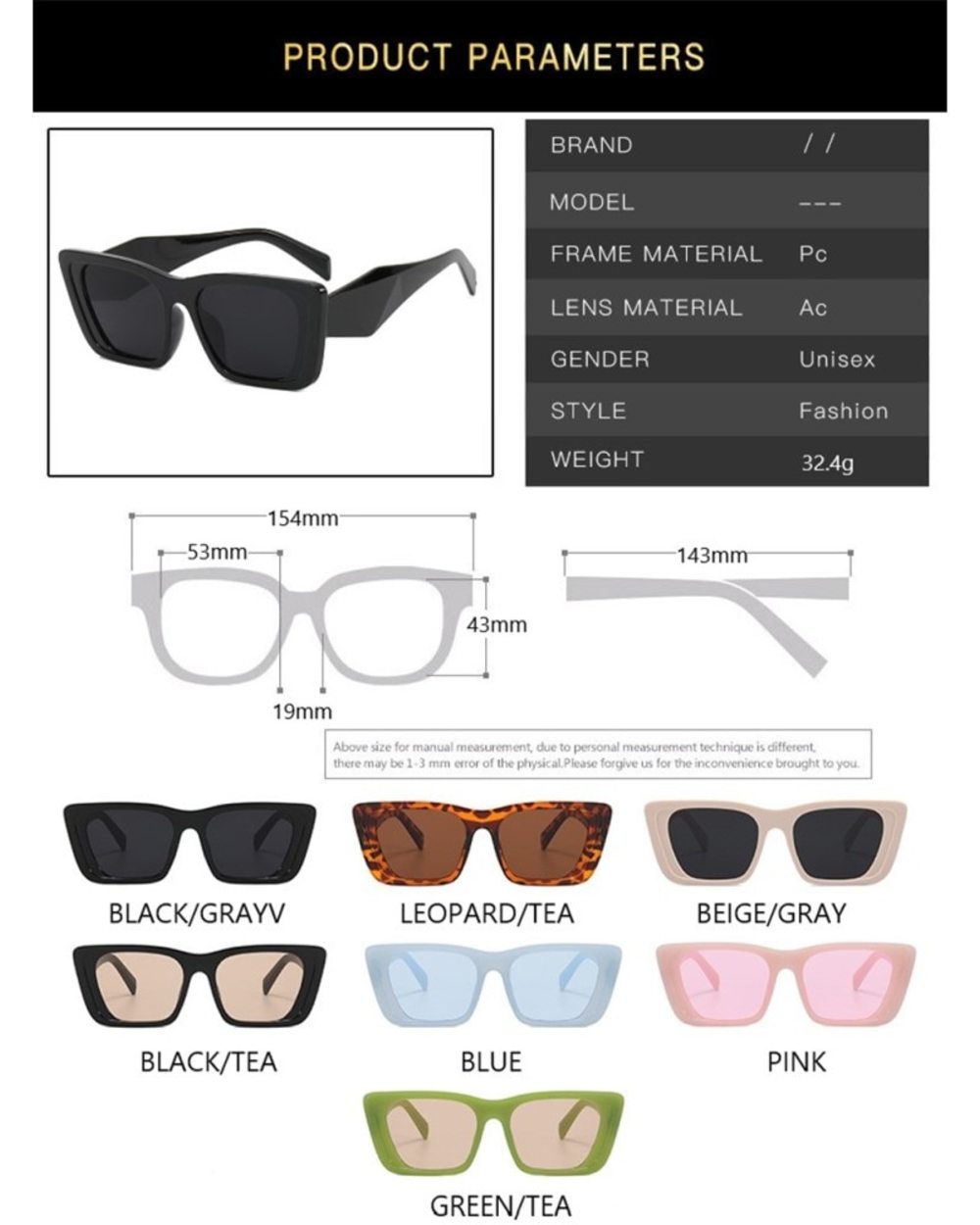 New Trend Sunglasses Women Luxury Brand Vintage Square Sun Glasses Fashion Retro Ladies Cat Eye Eyewear Eyeglasses Ocul front-3