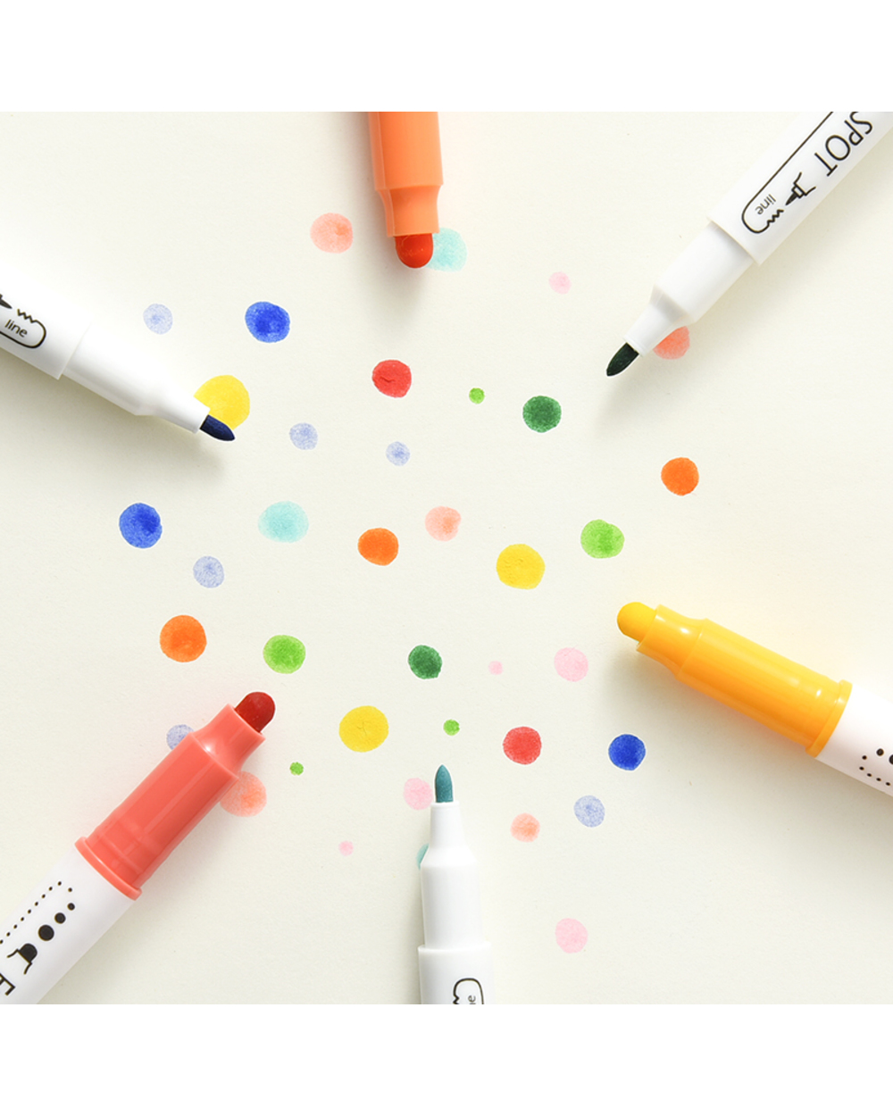 12 Colors Creative Highlighter Pen Novelty Colored Dot Painting Color Markers Dual-Tip Hand Account Pens For School Chi front-2