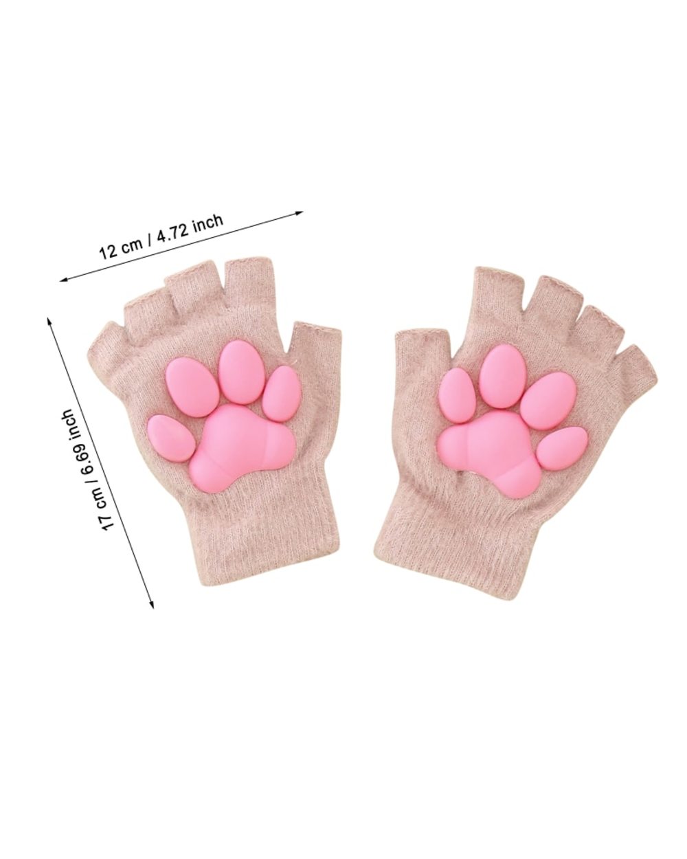 Fashion Silicone Cat Claw Gloves Fingerless Plush 3D Toes Cat Paw Hand Sleeves Knitted Kitten Mittens Lolita Cosplay Su front-5