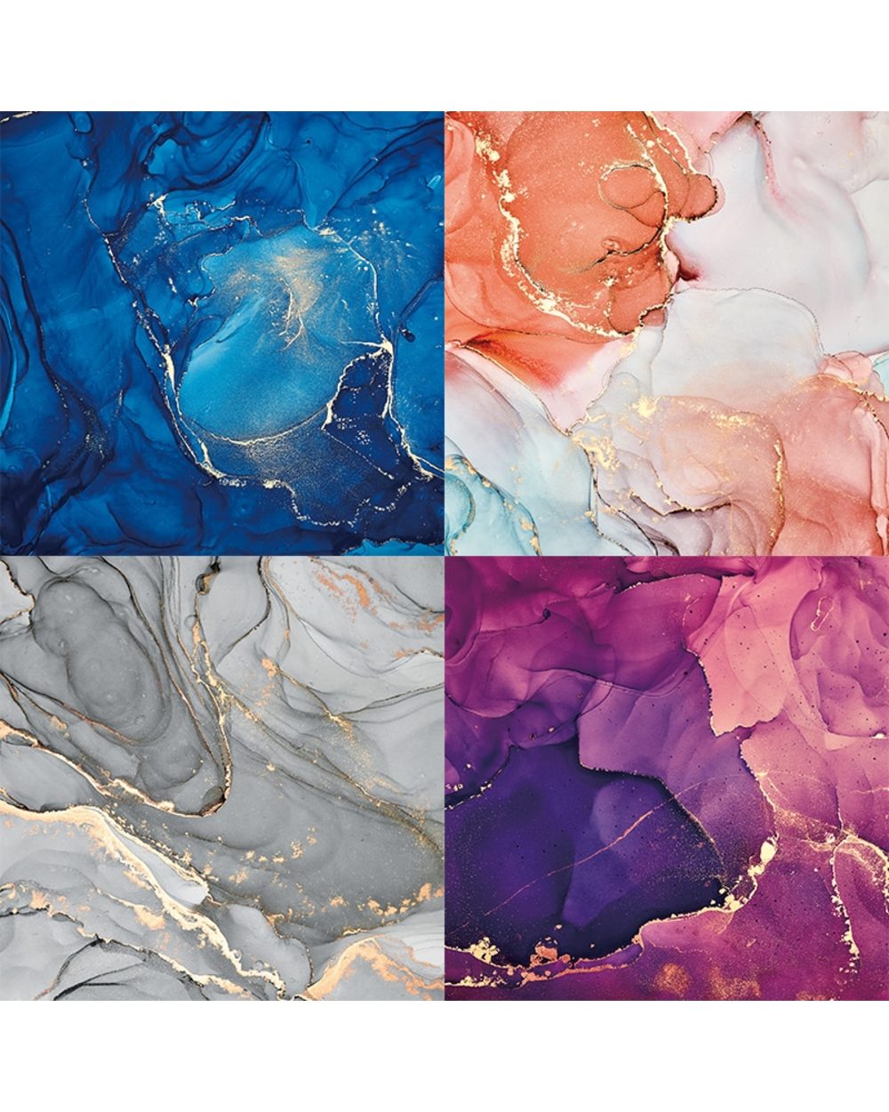 Yvaines 24 sheets 6"X6" alcohol ink paper mixture Scrapbook patterned paper pack front-2