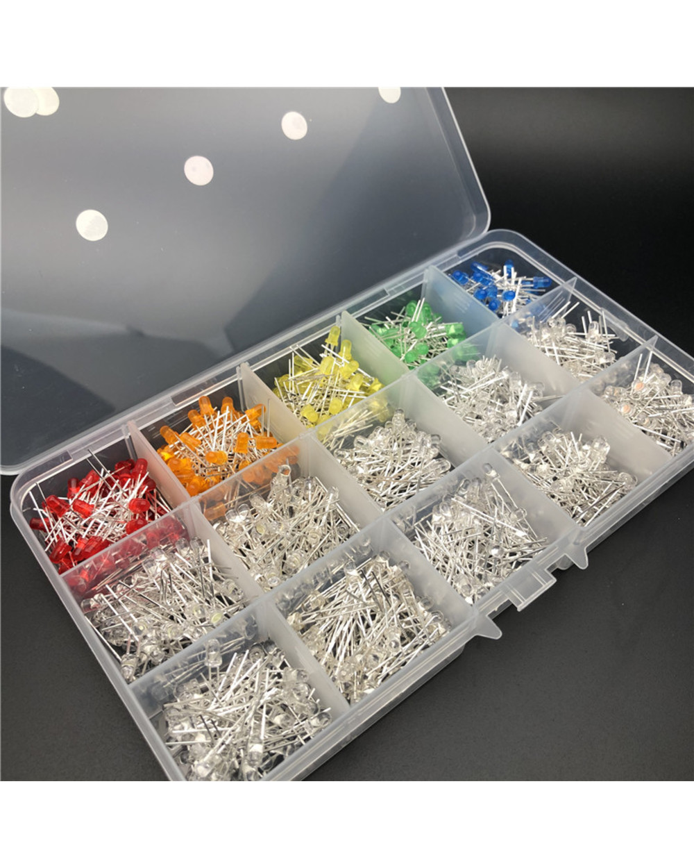 3Mm 15 Colors Lights Emitting Diodes Assortment Set Kit For Arduino Bright White Red Blue Green Yellow Pink Purple F3 D front-1