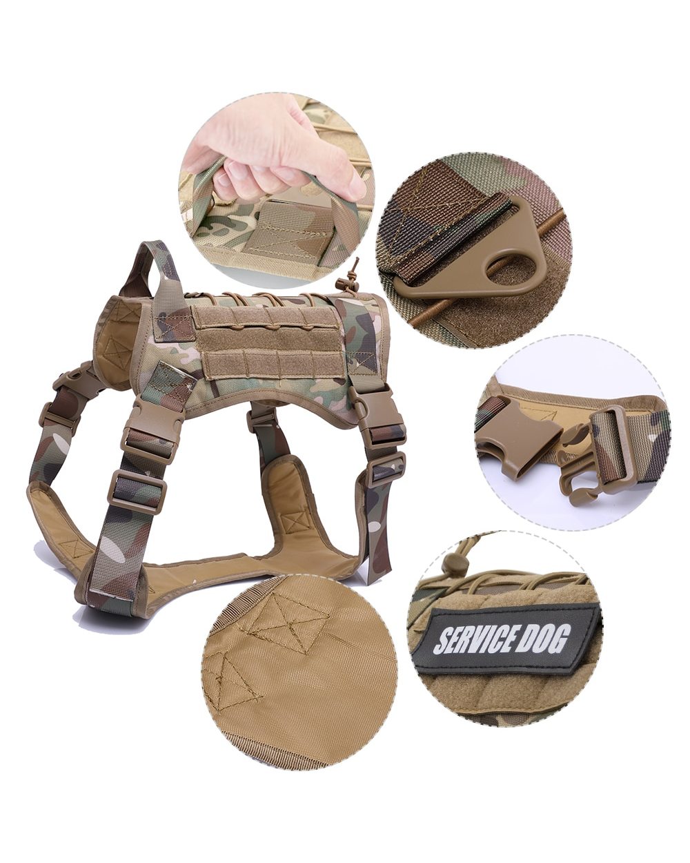 Dog Harness And Leash Set For Small Medium Big Dogs- Tactical Dog Harness Pet Training Vest front-2