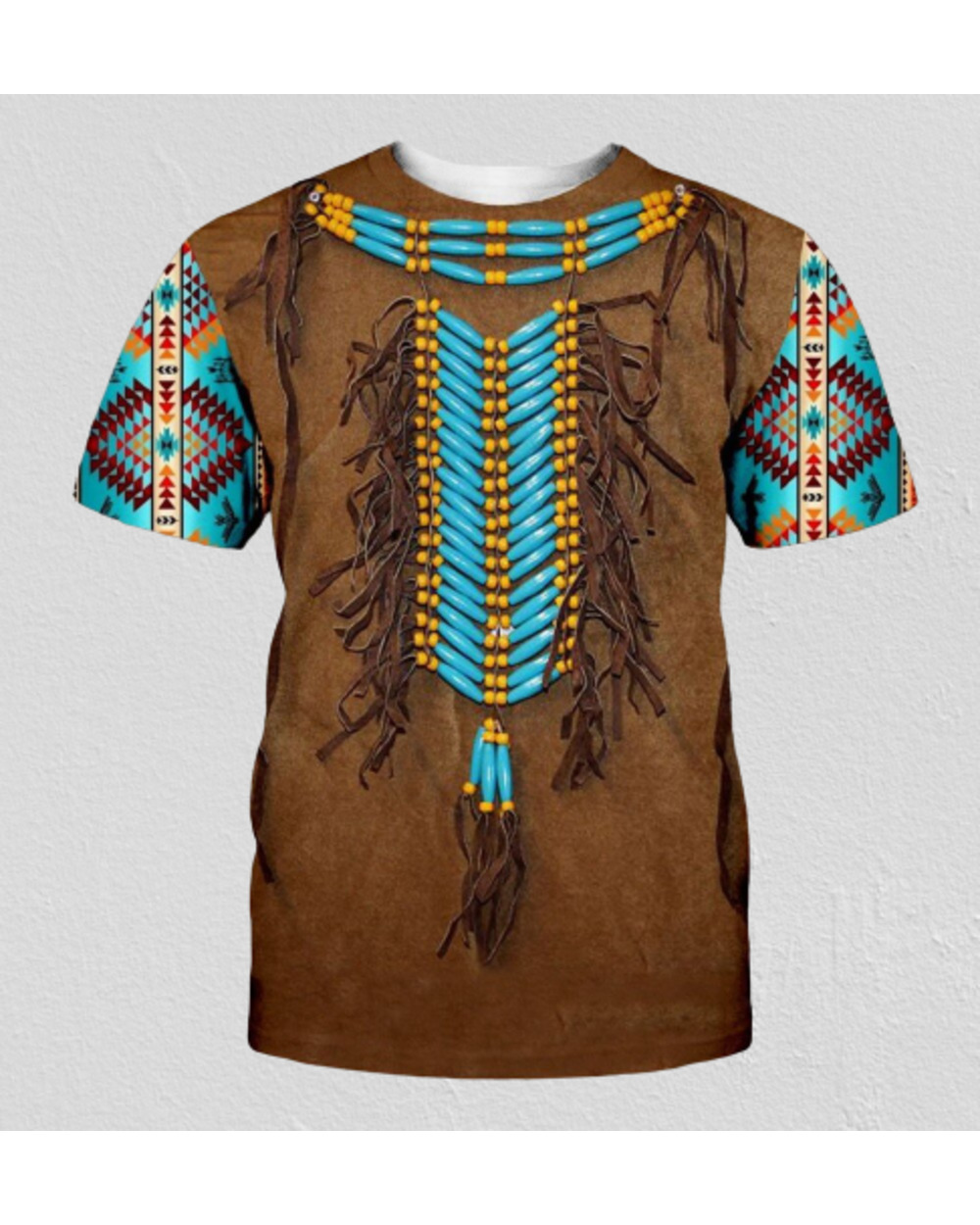 T-shirt Bohemia Style 3D Printed National Art Style T-Shirt Unisex Streetwear Casual T-shirt VG06 front-0