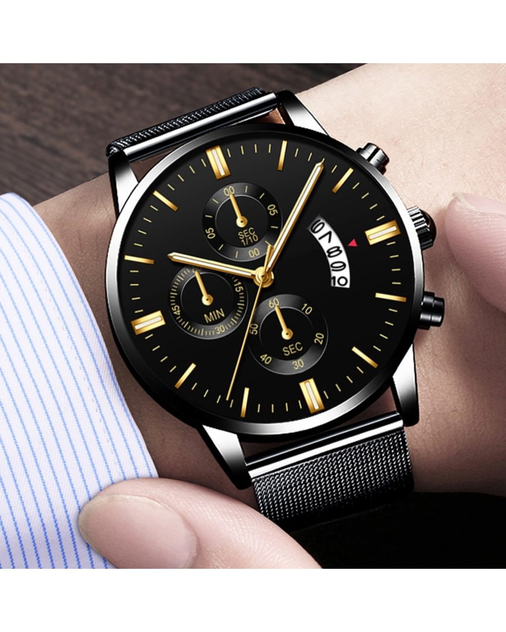 Mens Watches Luxury Men Stainless Steel front-4