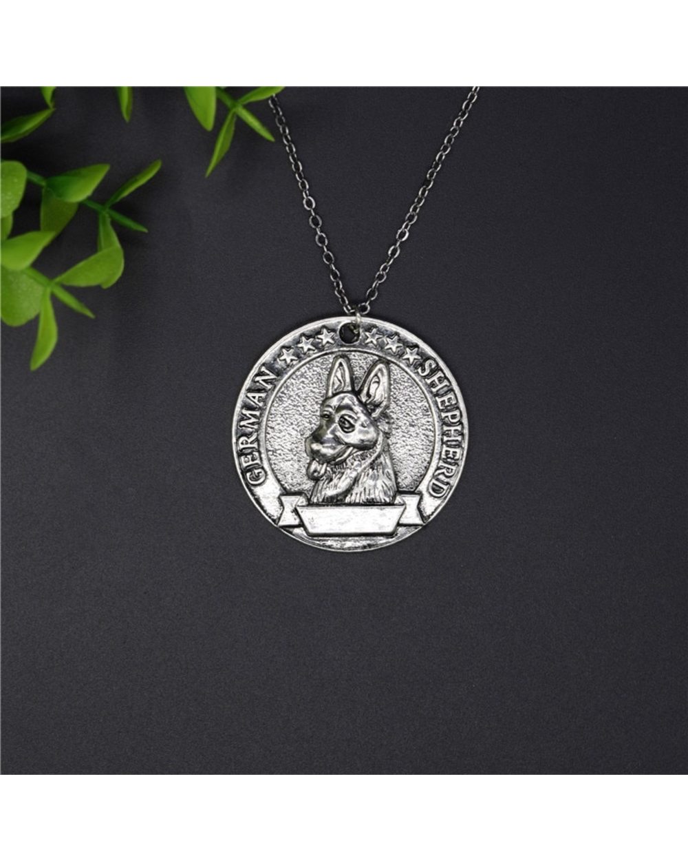 German Shepherd Medal Necklace Retro Style Metal Jewellery New Vintage front-4