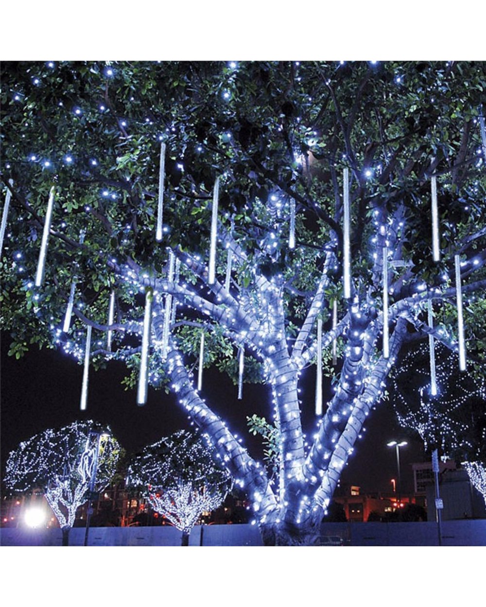 8 Tube Meteor Shower Rain LED String Lights Christmas Tree Decorations Street Garland For Decor Noel New Year Navidad front-2