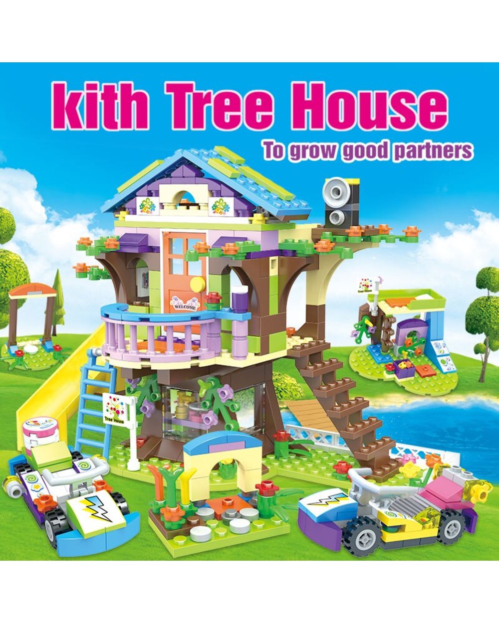 587pcs Emma Mia Tree House Adventure Camp Building Bricks For Friends Figure Bricks Educational Toys for Girls front-1