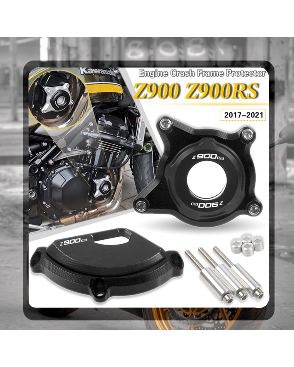 For Z900RS 2020 Z900 2021 2019 2018 2017 Z 900 900RS Motorcycle CNC Engine Guard Left and Right Cover Crash Protector front-0