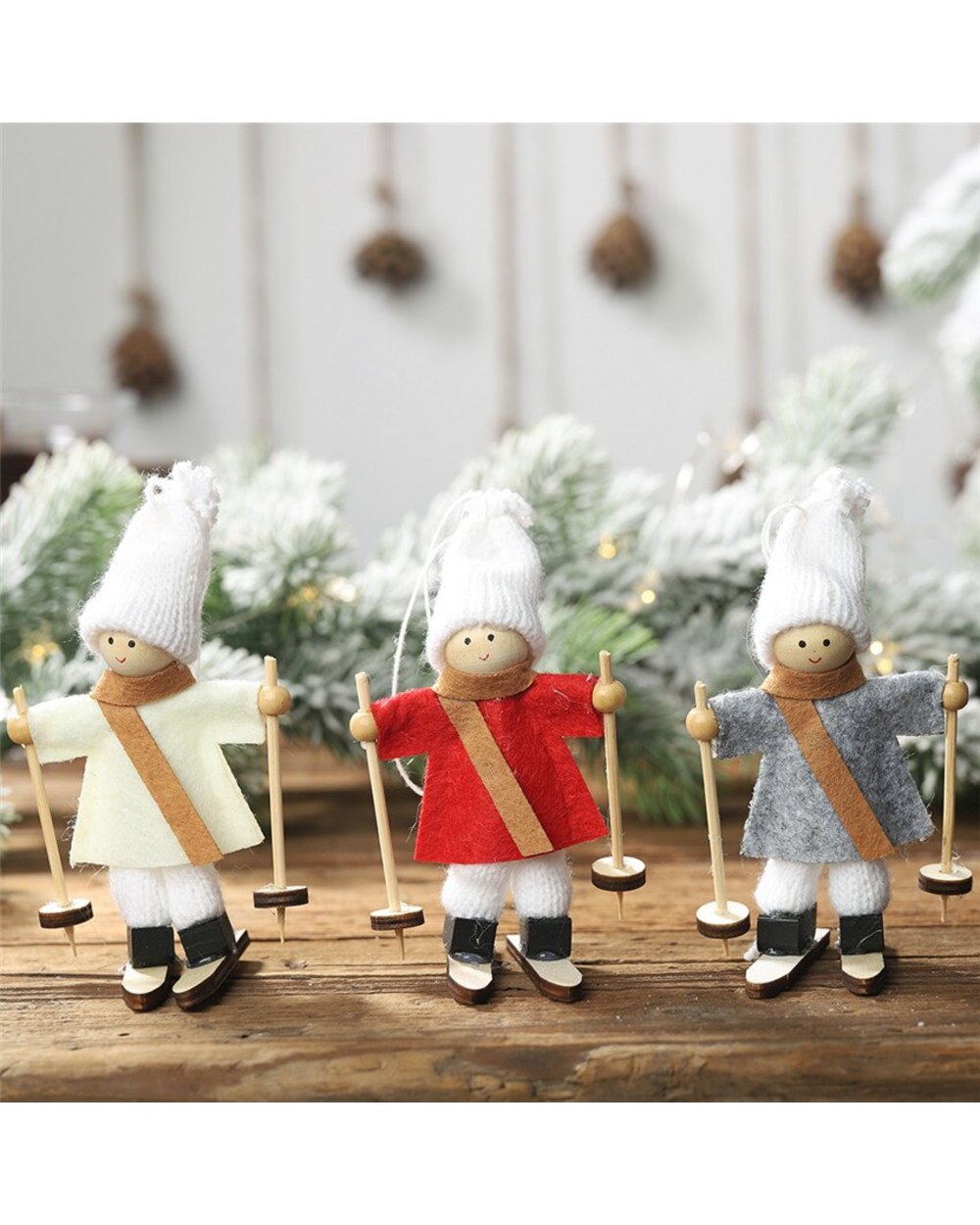 Cute Christmas Pendants Angel Girl Doll Santa Claus Pendants Christmas Tree Decor for Home Xmas Ornaments Gifts for Kids front-5