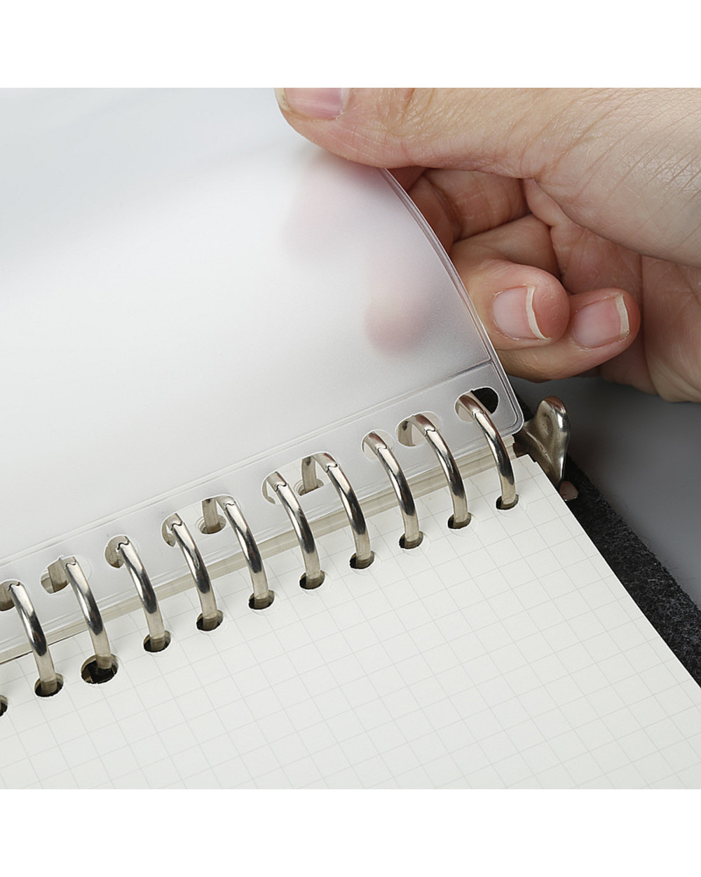 Convenient Clear Pvc A5 A6 A7 Binder Pockets Clear Zipper Folders For 6-Ring Notebook Binder Files Reports Binder front-1